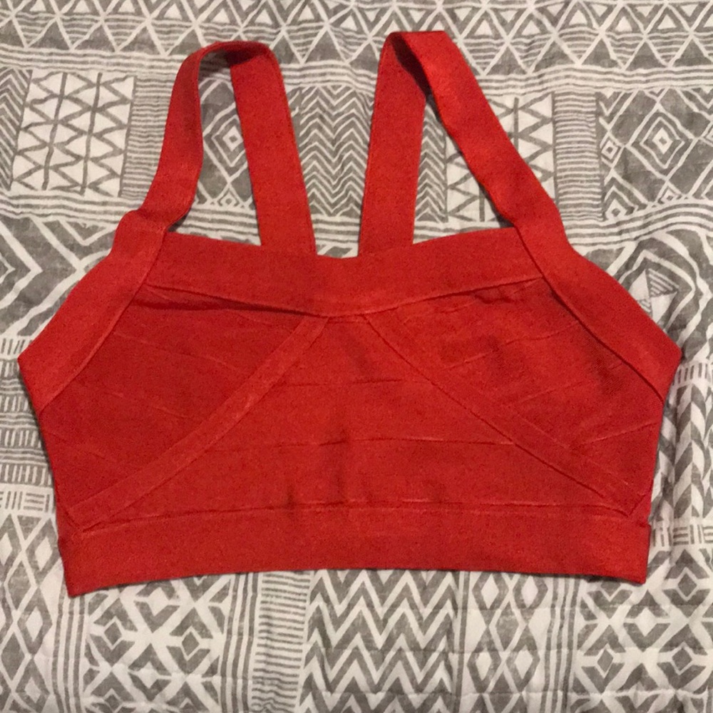 Red sexy crop shirt